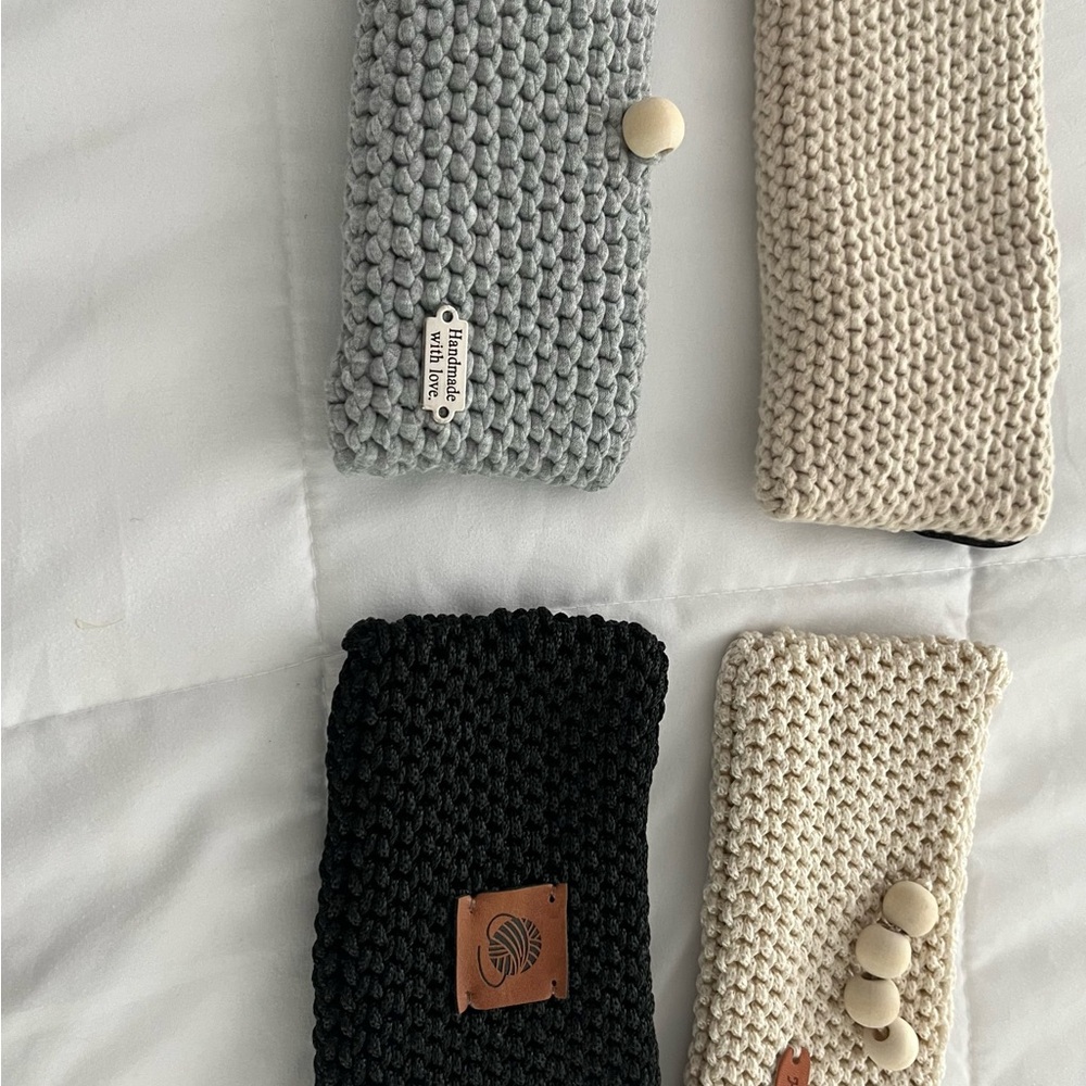 Gray and Black Chunky Knit Bags
